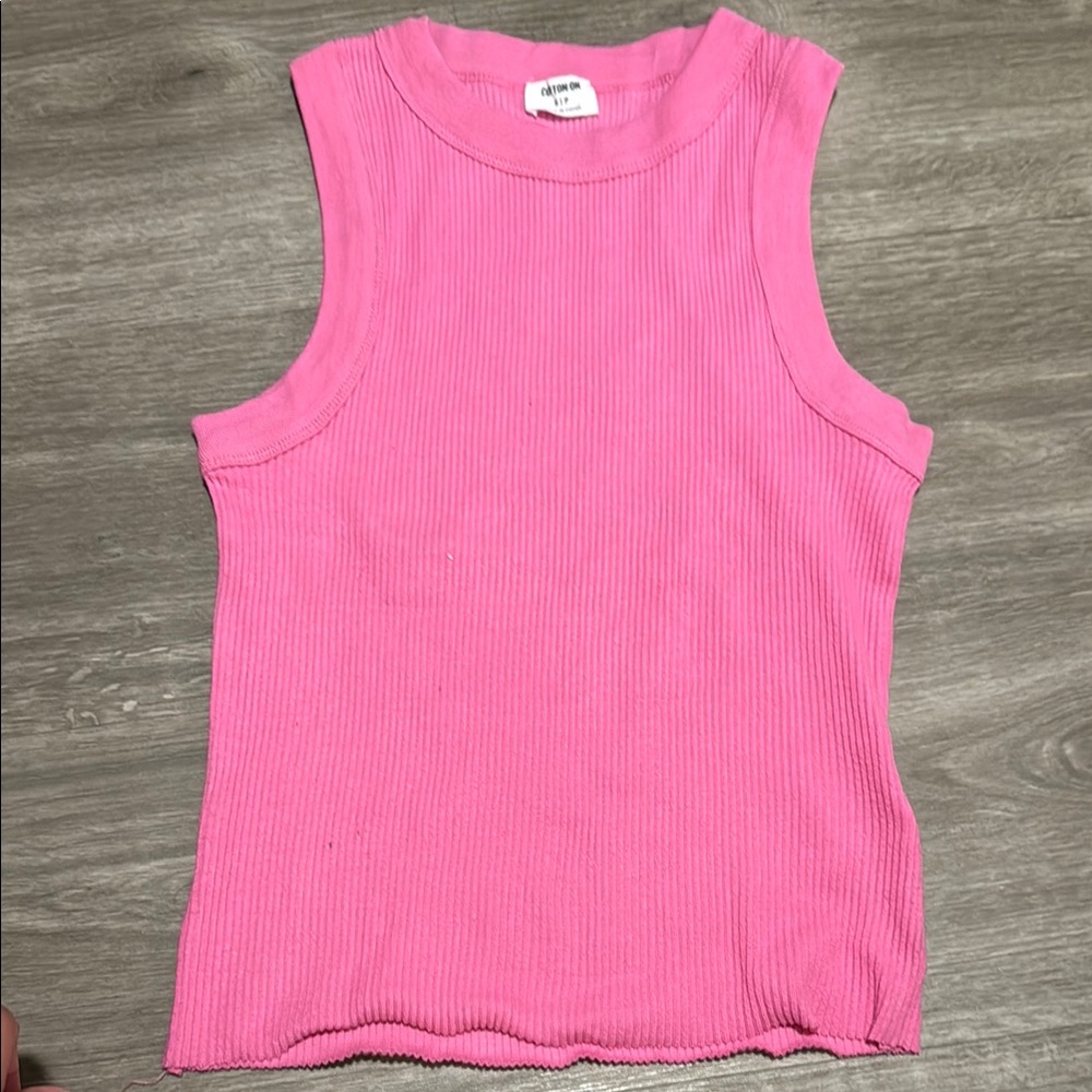 Cotton On Pink Ribbed Tank Top